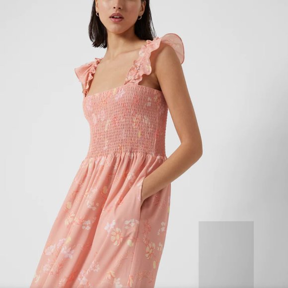 FRENCH CONNECTION SMOCKED FRILL DRESS - Picture 2 of 4